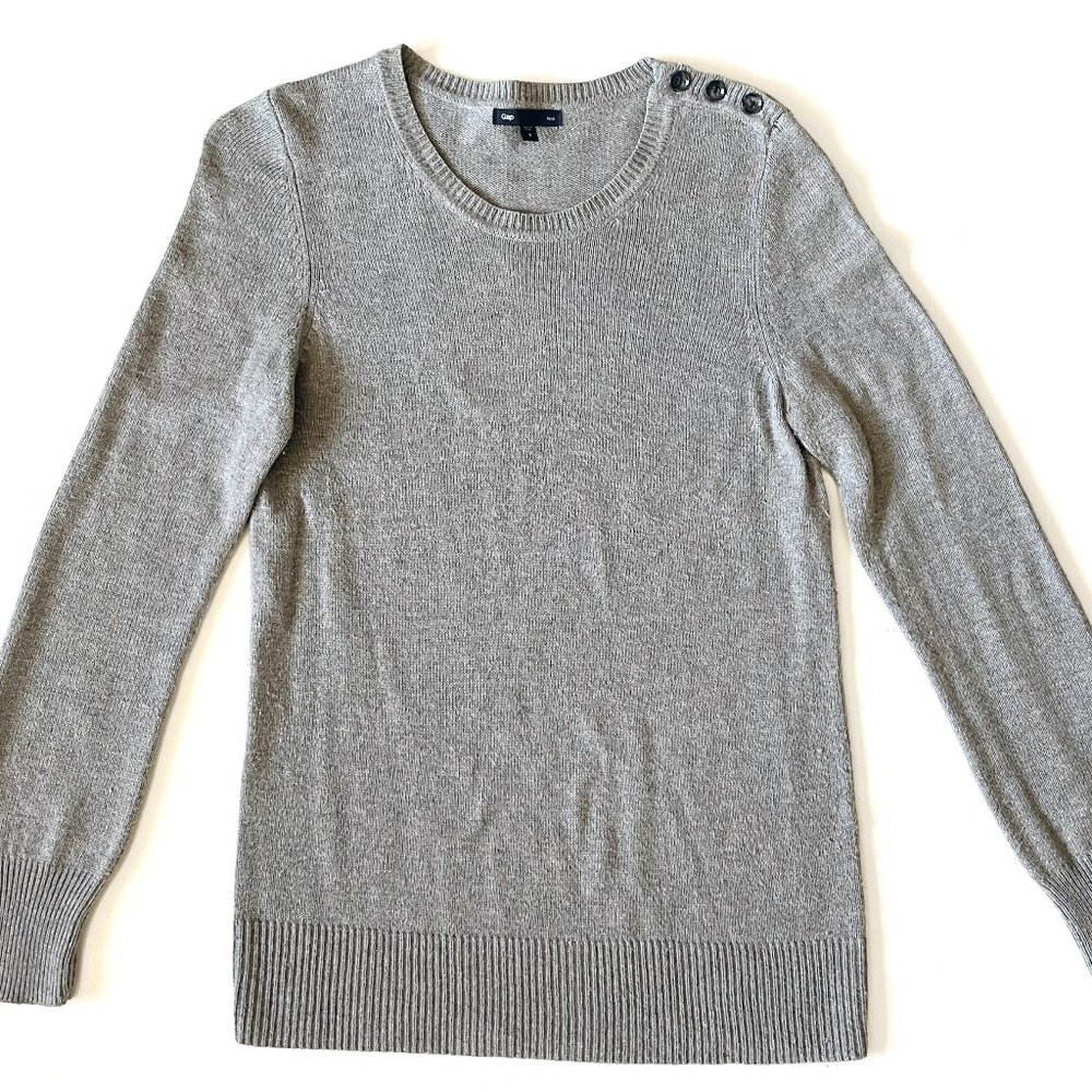 GAP Luxe Grey Crew Neck Angora Blend Sweater